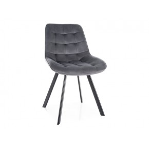 Стул SIGNAL MONTI Velvet Bluvel 14 серый/черный, поворотный